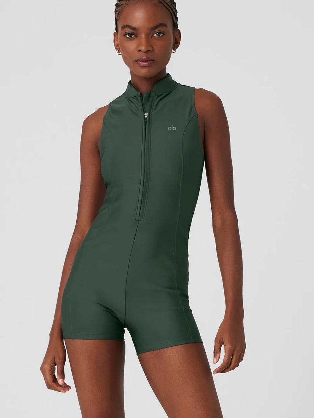 Alo Yoga Airlift High Tide Onesie Dark Cactus Green XXS